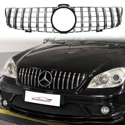 Front Bumper GT Panamericana Chrome Grille for Mercedes-Benz CLS-Class C219 (2005–2008) CLS300d | OEM-Style Fit