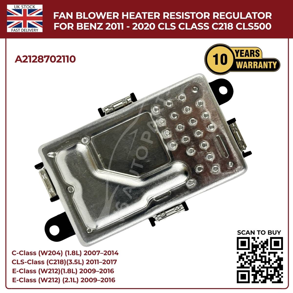 Mercedes-Benz Fan Blower Heater Regulator A2128702110 | Fits CLS-Class C218/W218 (2011–2020)