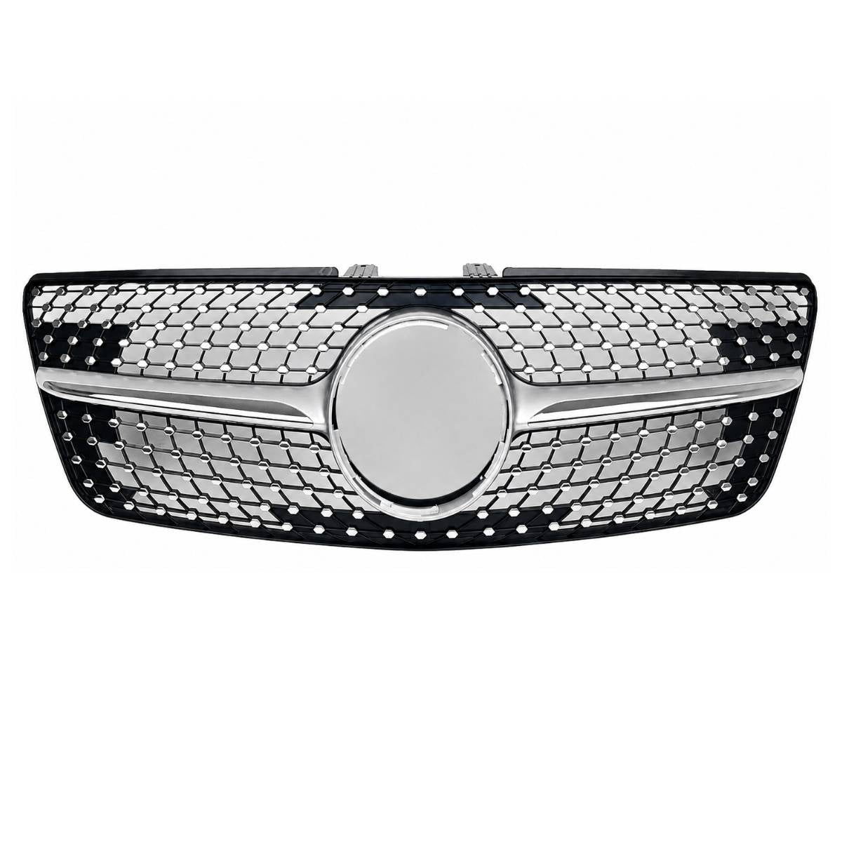 For Mercedes M-Class W164 Front Radiator Diamond Chrome Grille (2009–2012 ML320)