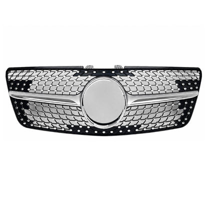 For Mercedes M-Class W164 Front Radiator Diamond Chrome Grille (2009–2012 ML320)