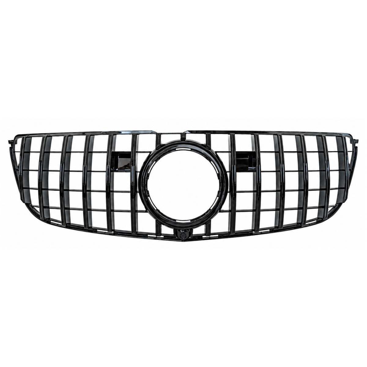 Front Bumper Gloss Black GT Grille – Mercedes GLS-Class X166 (2016–2019 AMG Distronic Style)