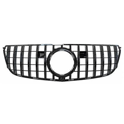 Front Bumper Gloss Black GT Grille – Mercedes GLS-Class X166 (2016–2019 AMG Distronic Style)