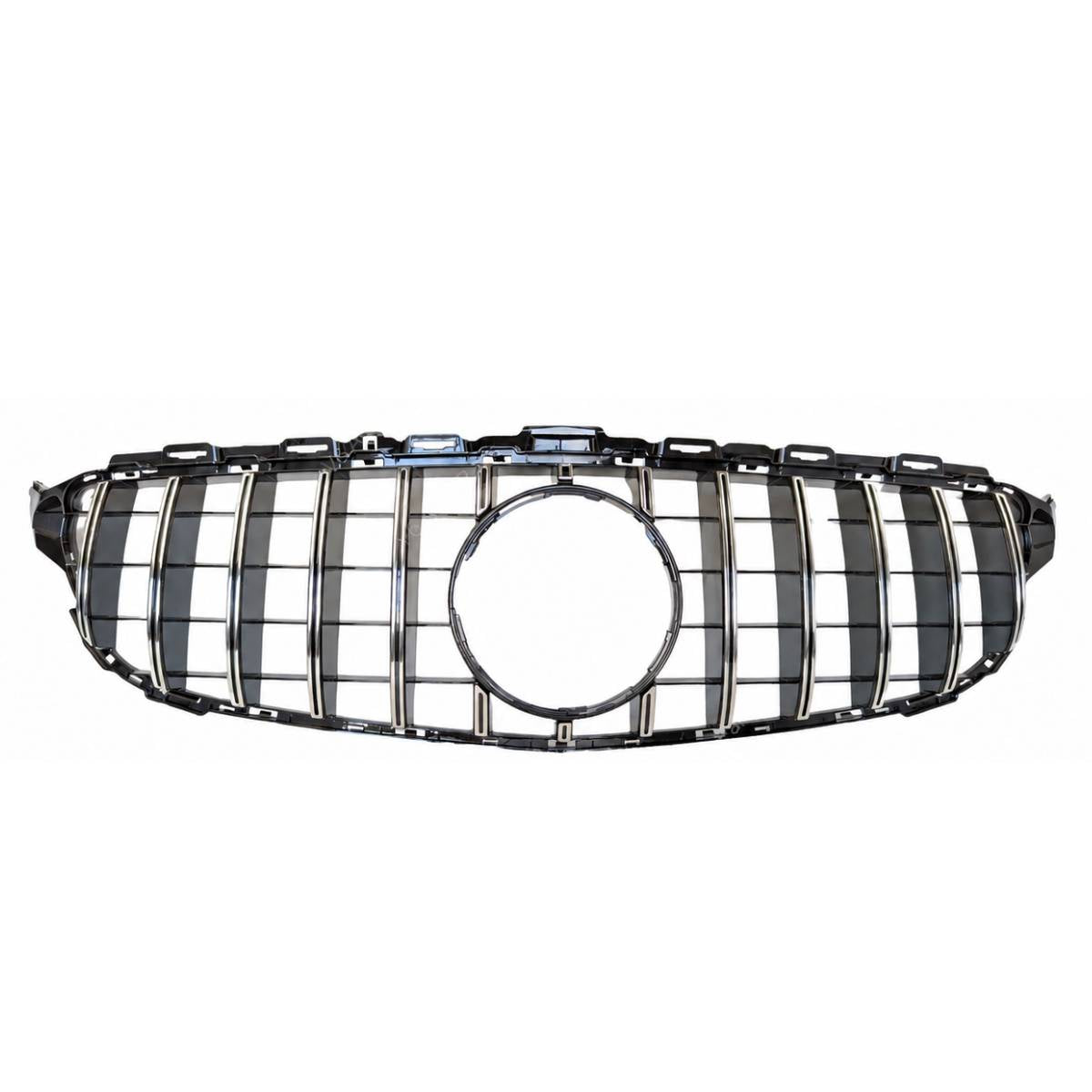 Mercedes-Benz C-Class C205 GT Panamericana Front Radiator Grille (2015–2018, Chrome, No Camera Hole)