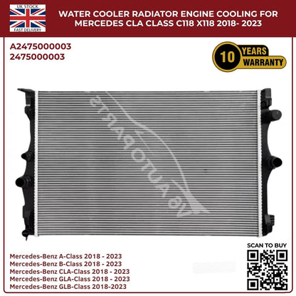 Mercedes CLA-Class Radiator (C118/X118) 2018–2023 | Engine Cooling Water Cooler 22mm