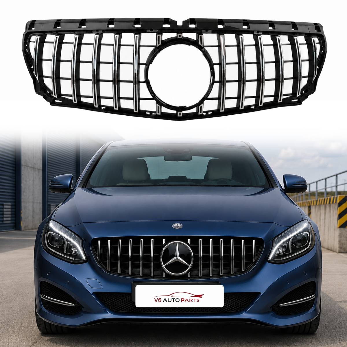 GT Panamericana Front Radiator Grille – Fits Mercedes-Benz B-Class W246 (B160, B250) 2011–2014 | Chrome Upgrade