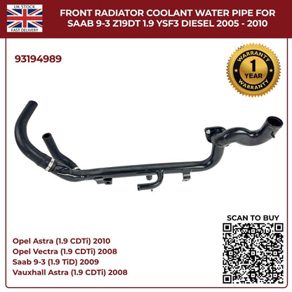 Radiator Coolant Water Pipe – Vauxhall/Opel Vectra & Signum Diesel 1.9 CDTI (2004–2008) | OEM Replacement 93194989