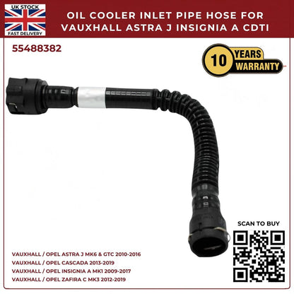 Vauxhall Opel Saab Chevrolet Black Left Oil Cooler Inlet Hose Pipe 55488382