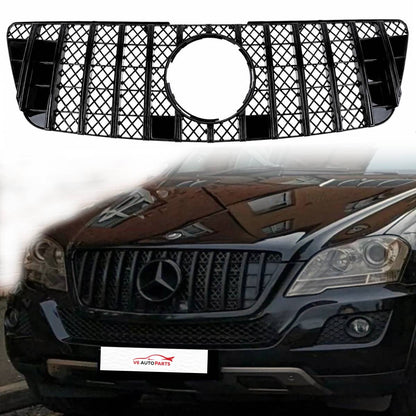 For Mercedes M-Class W164 Front GT Grille – Gloss Black (ML320/ML350/ML550, 2009–2012)