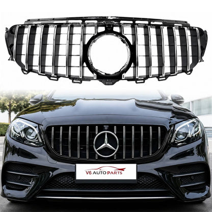 For  Mercedes-Benz E-Class A238 Front Bumper GT Panamericana Chrome Grille (2016–2021 | E250, E300, E400 | Avantgarde, Sport, AMG-Line)