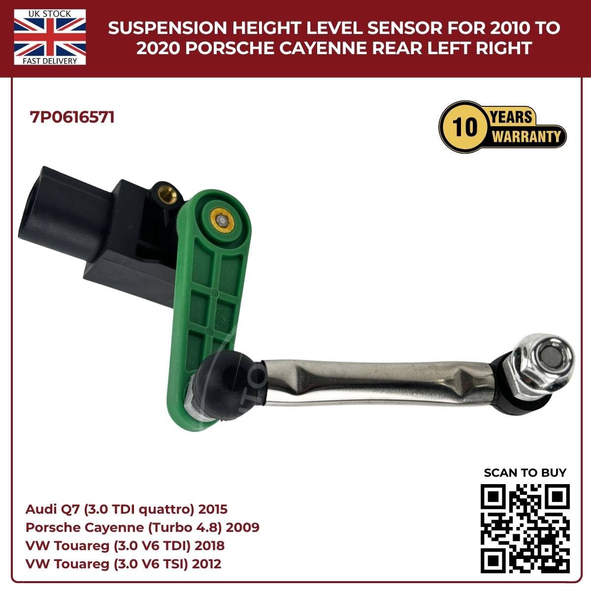 Suspension Height Level Sensor – Rear Left/Right | Porsche Cayenne (2010–2020)
