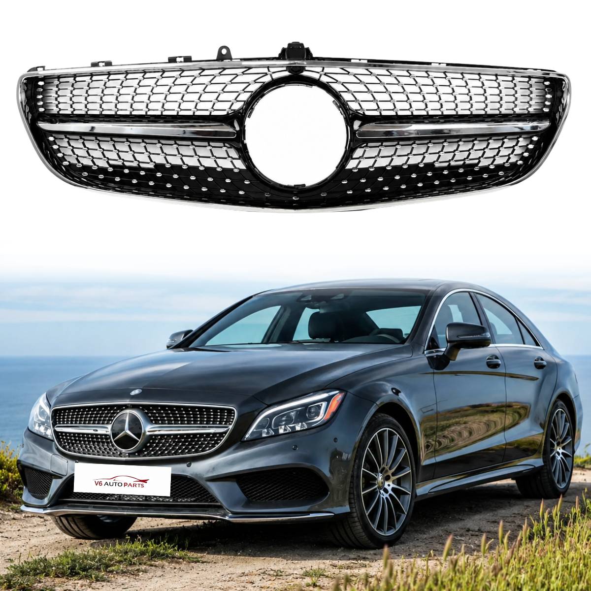 For Mercedes CLS C218 Coupe Facelift Front Bumper Honeycomb Grille – Fits CLS53 & CLS400 (2014–2018)
