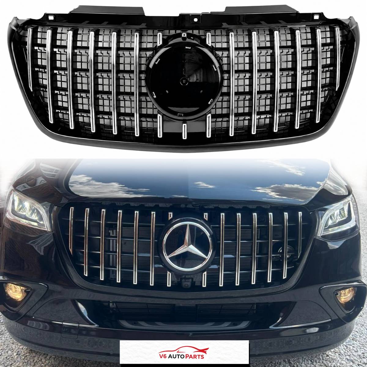 For Mercedes Benz Sprinter W907 2018–2025 Facelift Panamericana Front Radiator Grille