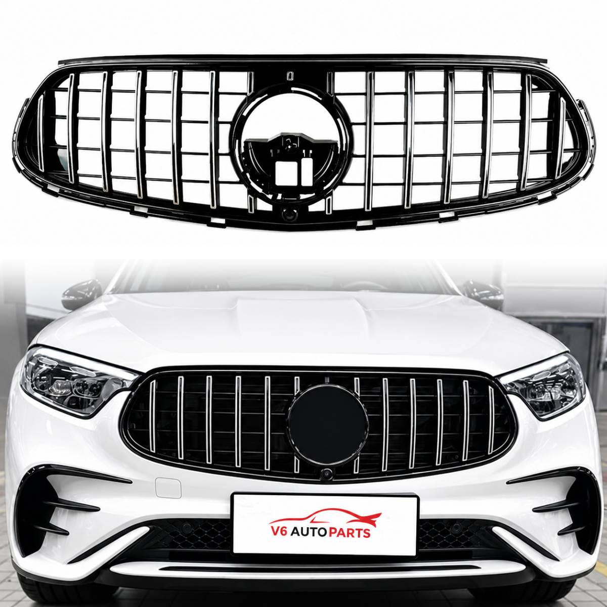 Front Radiator Chrome Panamericana AMG Line Grille – Fits Mercedes-Benz GLC-Class X254 & C254 (2023+)