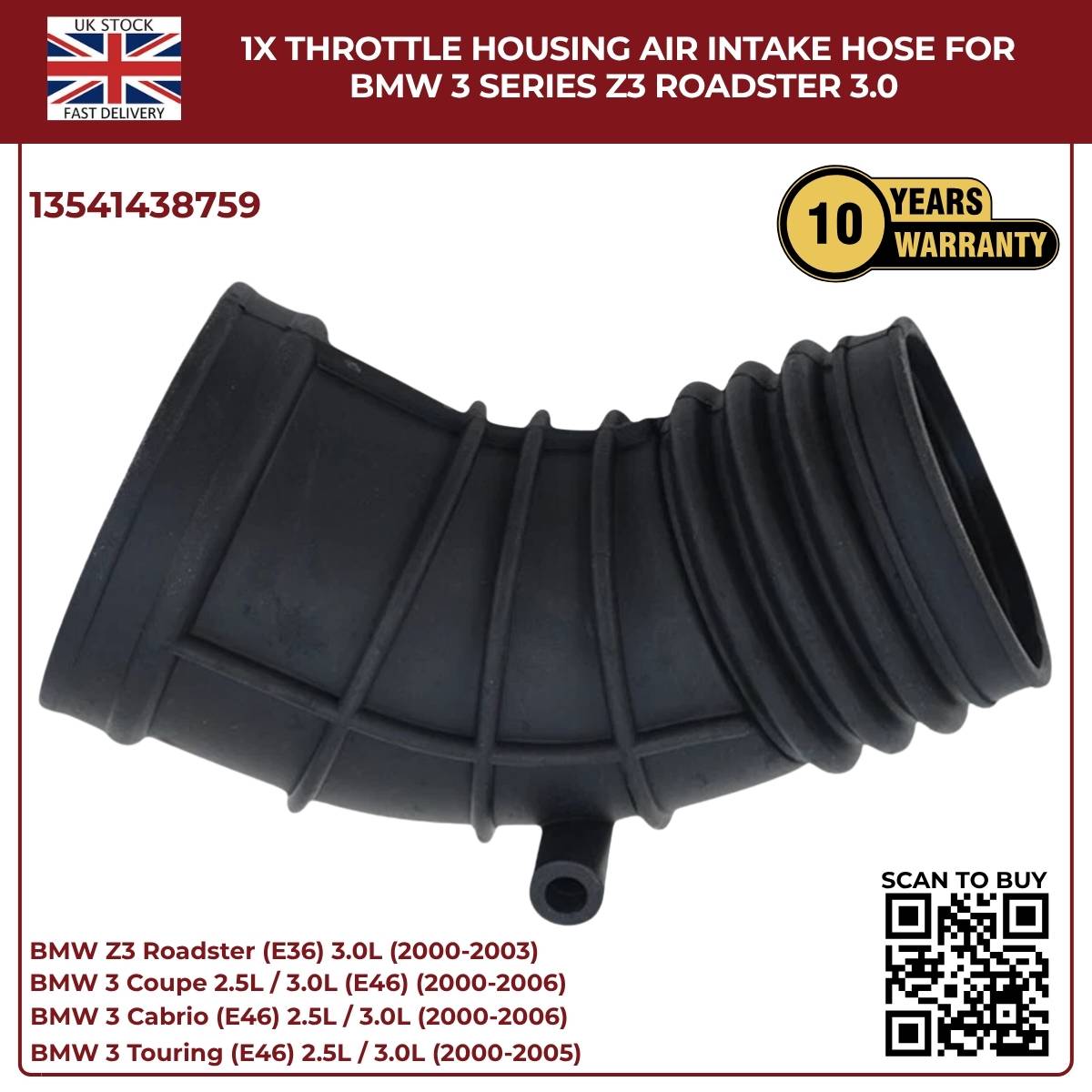 Image of 13541438759 air intake hose for BMW E46 330i petrol