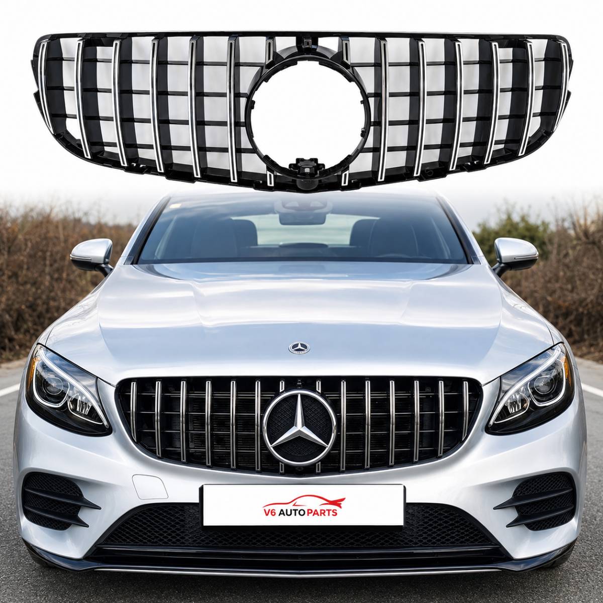 For Mercedes-Benz GLC-Class X253 GT Front Radiator Grille – Fits GLC220, GLC300, GLC43 (2015–2019)