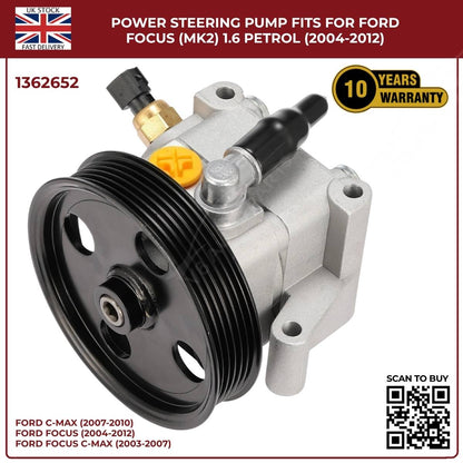 Power Steering Pump – Fits Ford Focus Mk2 1.6 Petrol (2004–2012) | OEM 4M513A696AD