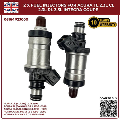 2PCS Fuel Injectors for Honda CR‑V MK1 2.0L Petrol (1997‑1998) | OEM 06164‑P2J‑000 Replacement