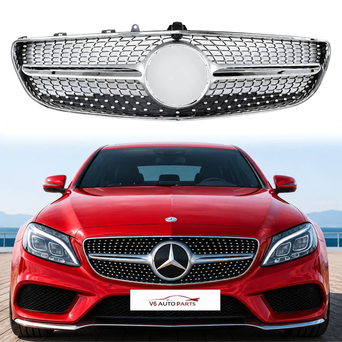For Mercedes CLS-Class C218 Coupe Front Bumper Grille – Fits CLS320, CLS350d, CLS53 (2014–2018 Facelift)