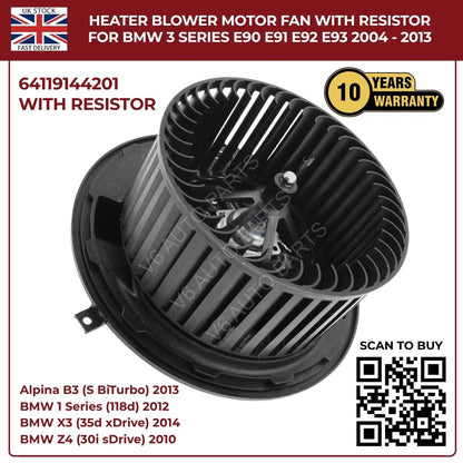 image of BMW E90 E91 E92 E93 Blower Motor Fan Kit 64119144201