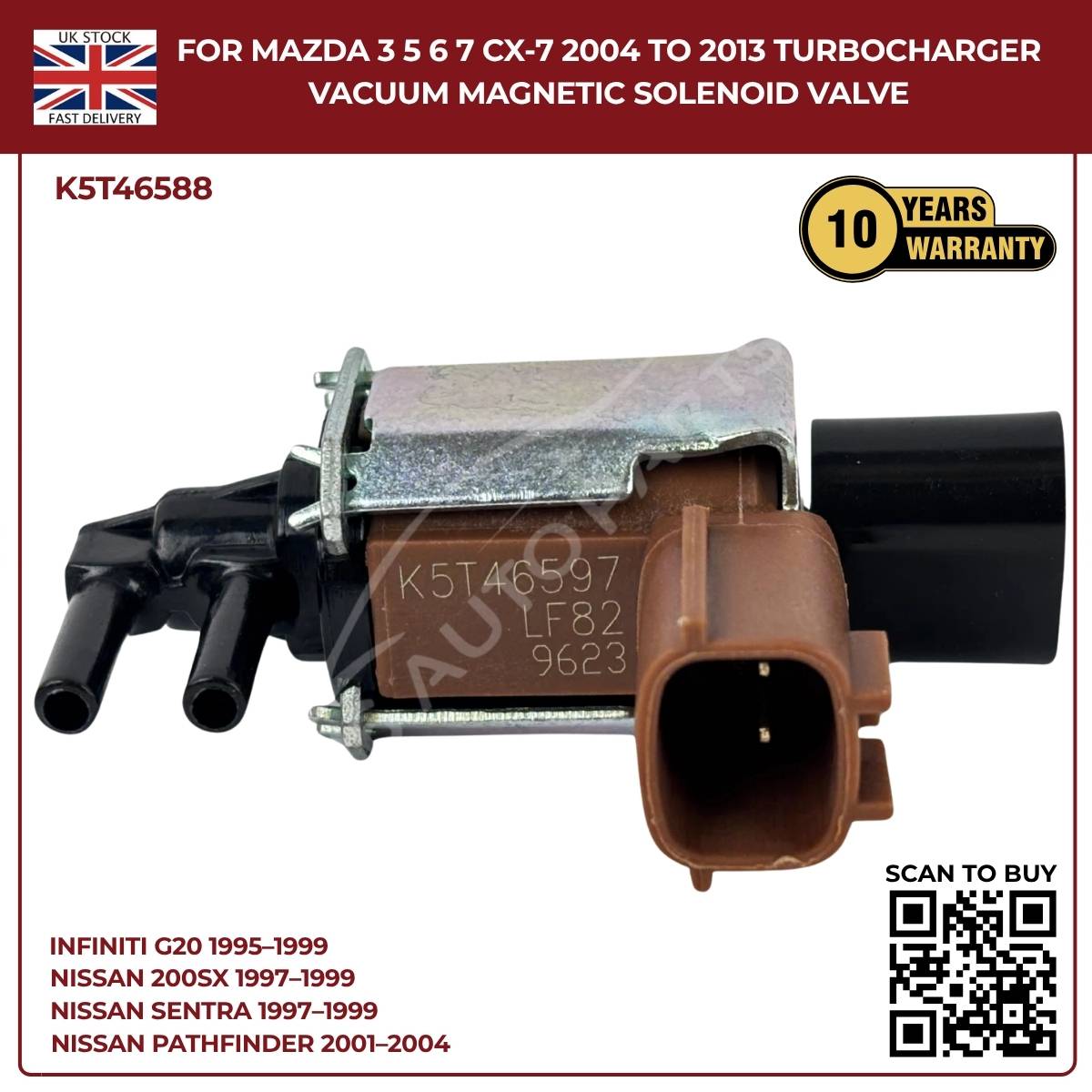 Mazda 3 5 6 7 CX-7 (2004–2013) Intake Turbocharger Vacuum Solenoid Valve – OEM Replacement