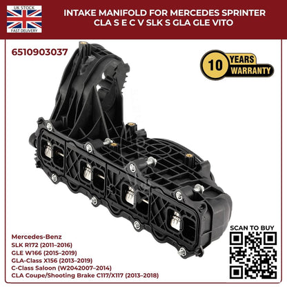 Intake Manifold OEM 6510903037 – Mercedes Sprinter, CLA, S-Class, E-Class, C-Class, Vito, SL, GLA, GLE