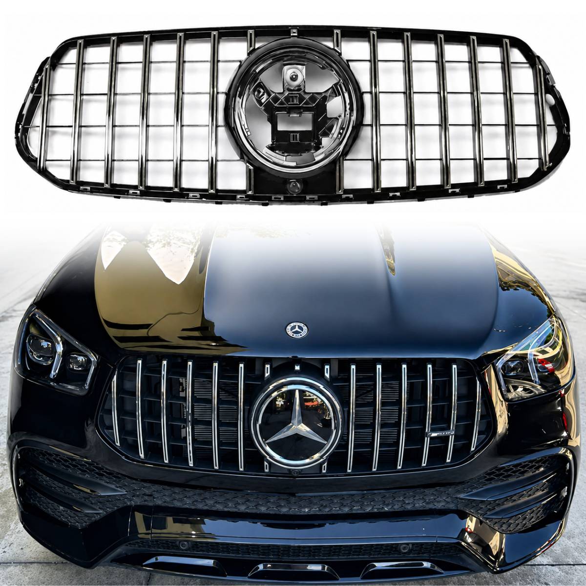 Chrome Panamericana AMG Front Bumper Grille – Mercedes GLE W167 (2019–2023) GLE500