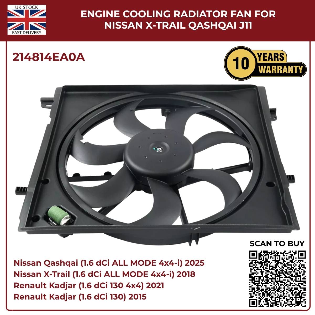 Nissan X-Trail & Qashqai J11 Radiator Cooling Fan – OEM 214814BE0B / 214814EB0A