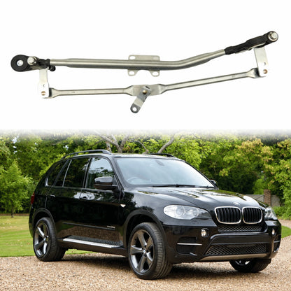image of BMW X5 E70 and X6 E71 E72 front wiper linkage mechanism assembly right hand drive part number 61617153734