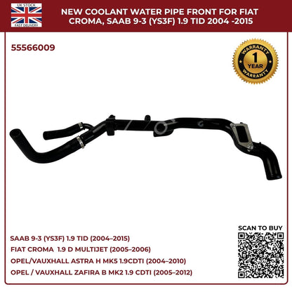 Coolant Water Pipe 55566009 – Fits Vauxhall Astra H & Zafira B 1.9 CDTi (Z19DTH / Z19DTJ) – New Replacement Part