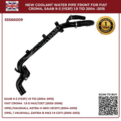 Coolant Water Pipe 55566009 – Fits Vauxhall Astra H & Zafira B 1.9 CDTi (Z19DTH / Z19DTJ) – New Replacement Part