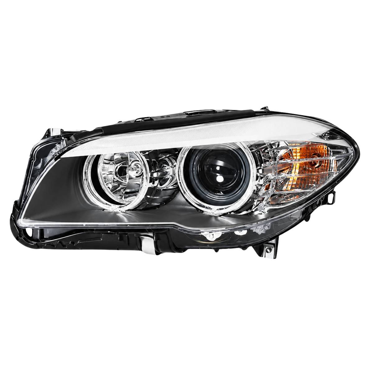 BMW 5 Series F10/F11 Headlight Left Passenger Side Halogen 2010–2013 (Black Housing)