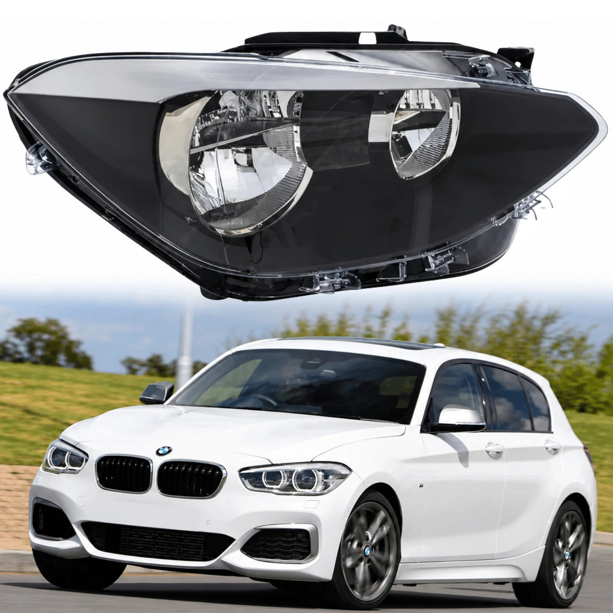 Image of BMW 1 Series Replacement Right Halogen Headlight – 63117229686
