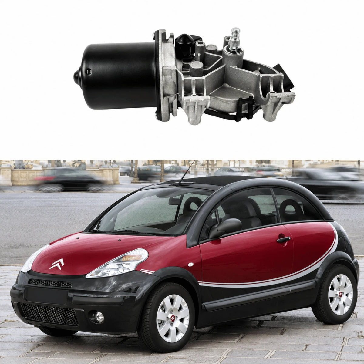 image of Citroen C3 Pluriel Right Hand Drive Front Wiper Motor Replacement 6401F5