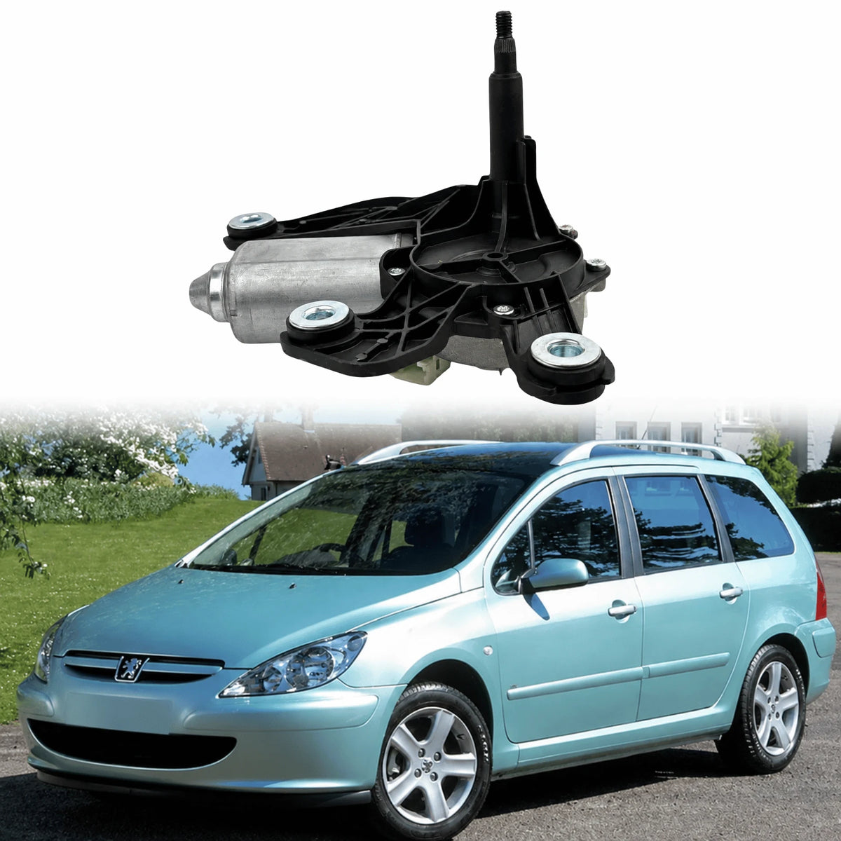 image of Peugeot 307 2002–2007 Rear Window Wiper Linkage Motor Replacement 6405L9