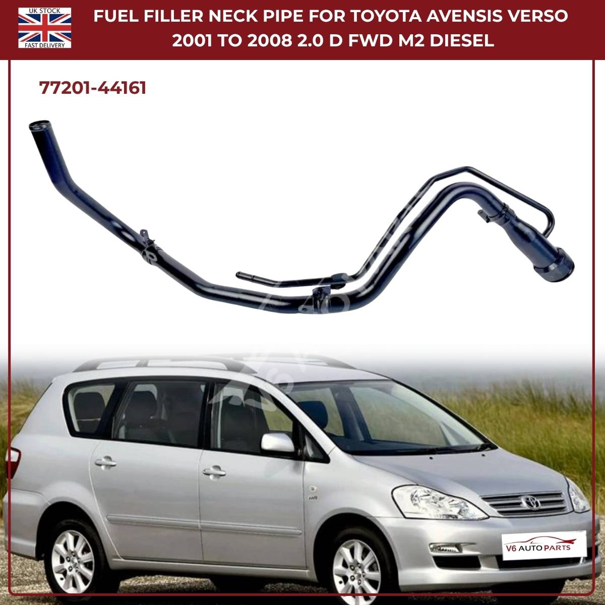 Fuel Filler Neck Pipe for Toyota Avensis Verso 2.0D-4D Diesel (2001–2008) | OE-Equivalent Replacement 77201-44161