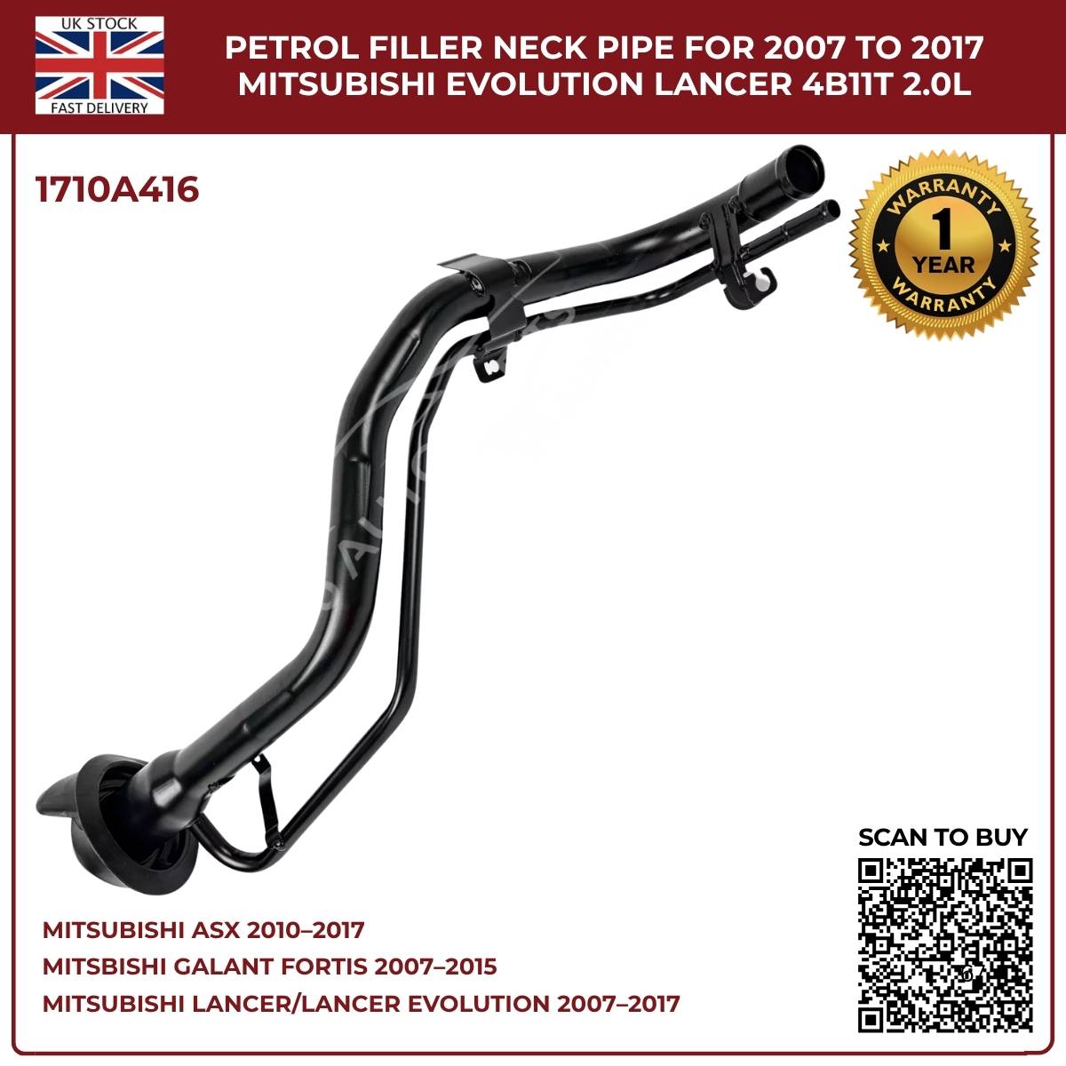 Fuel Filler Neck Pipe 1710A416 – Fits Mitsubishi ASX 2010–2017 (1.6, 1.8, 2.0 Petrol)