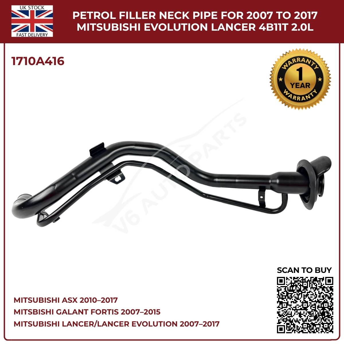 Fuel Filler Neck Pipe 1710A416 – Fits Mitsubishi ASX 2010–2017 (1.6, 1.8, 2.0 Petrol)
