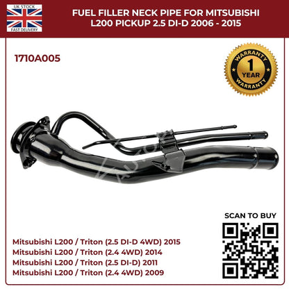 Fuel Filler Neck Pipe for Mitsubishi L200 Pickup 2006–2015 2.5 DI‑D – Part 1710A005