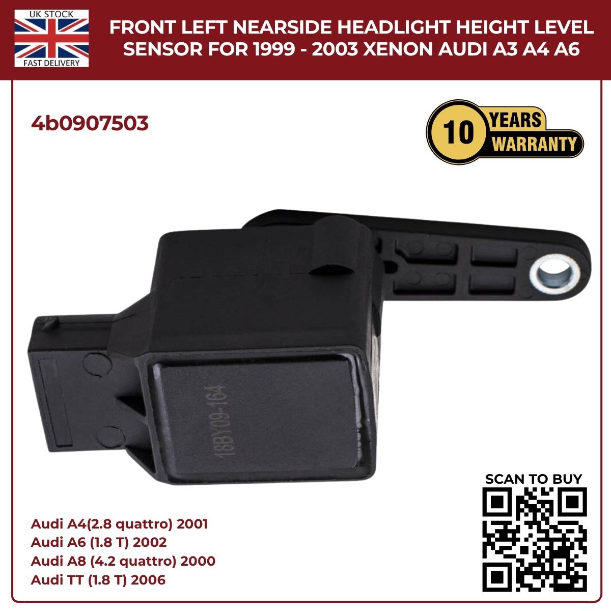 Headlight Level Range Sensor – Front Left (Nearside) – Fits 1999–2003 Audi A3 Xenon Models