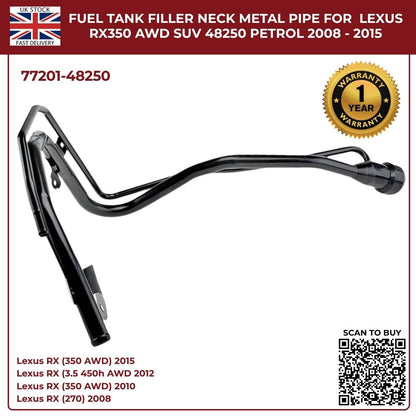 Fuel Tank Filler Neck Pipe For Lexus RX350 / RX270 (2008–2015, AWD & FWD, Petrol) | OE Ref 77201‑48250