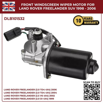 Front Windscreen Wiper Motor for Land Rover Freelander 1 (1998–2006, RHD, 12V, 6‑Pin) – OEM DLB101532