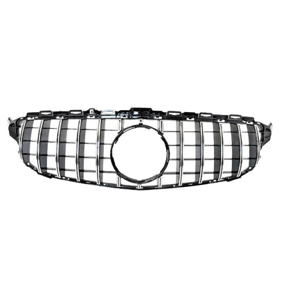 Mercedes-Benz C-Class C205 GT Panamericana Front Radiator Grille (2015–2018, Chrome, No Camera Hole)