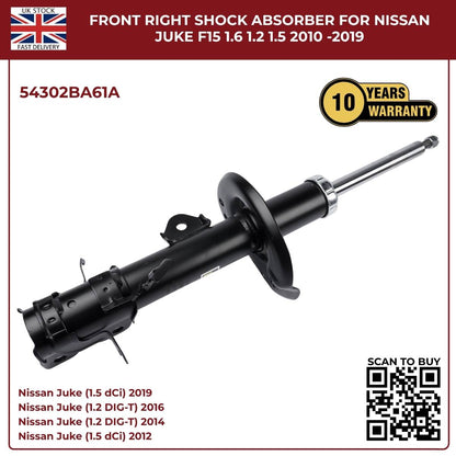 Front Right Shock Absorber – Nissan Juke F15 1.2 / 1.5 / 1.6 (2010–2019) OEM 54302BA61A