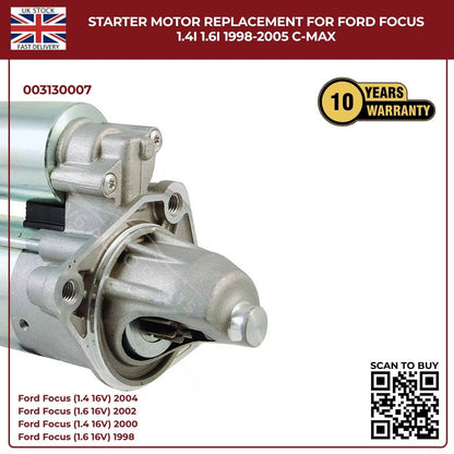 Starter Motor Ford Focus 1.4i / 1.6i 1998–2005, C-Max – Ref 003130007