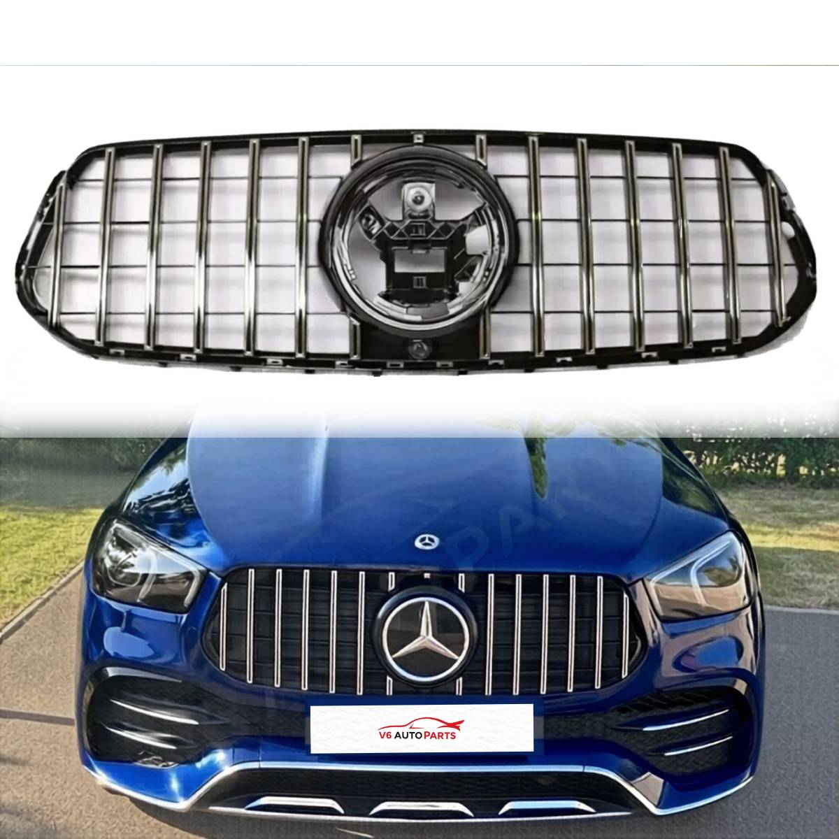 Chrome Panamericana AMG Front Bumper Grille – Mercedes GLE W167 (2019–2023) GLE500