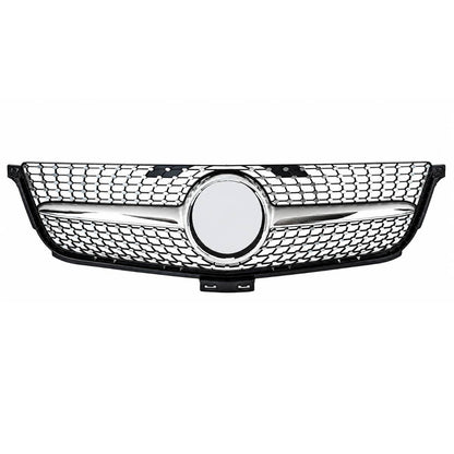 For Mercedes M‑Class W166 ML300/320/400 Front Radiator Grille (2012–2016) – Diamond Chrome