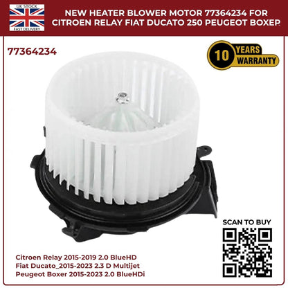 Heater Blower Motor Fan – Citroen Relay 2015–2019 / Peugeot Boxer / Fiat Ducato 250 – OE 77364234