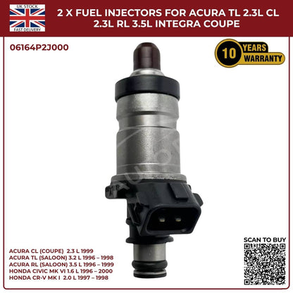 2PCS Fuel Injectors for Honda CR‑V MK1 2.0L Petrol (1997‑1998) | OEM 06164‑P2J‑000 Replacement