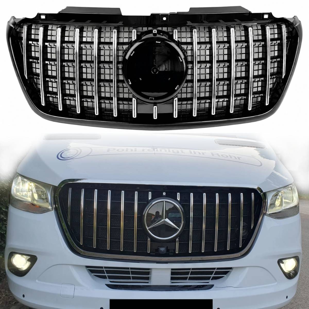 For Mercedes Benz Sprinter W907 2018–2025 Facelift Panamericana Front Radiator Grille