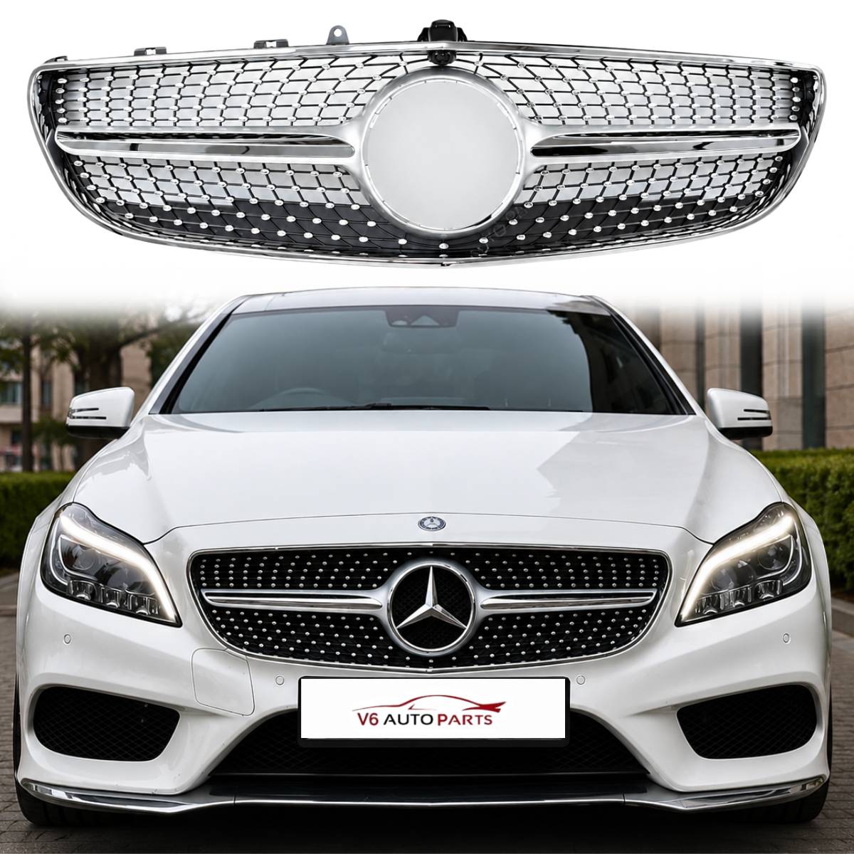 For Mercedes CLS-Class C218 Coupe Front Bumper Grille – Fits CLS320, CLS350d, CLS53 (2014–2018 Facelift)